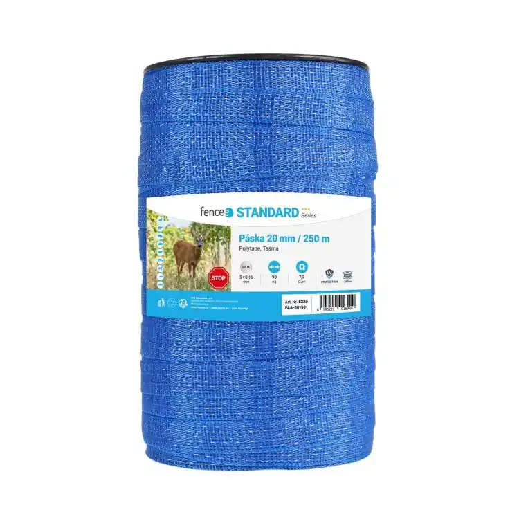SK0018260-CZ20260306-083353-0-1772757234-paska-pro-elektricky-ohradnik-sirka-20-mm-modra-delka-250-m Páska pro elektrický ohradník, šířka 20 mm, modrá, délka 250 m Vysoce Kvalitní